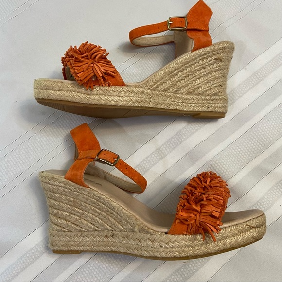 Sesto Meucci 8476 Womens Espadrille Wedge Sandals & Leather Fringe size 9.5 - Picture 4 of 11